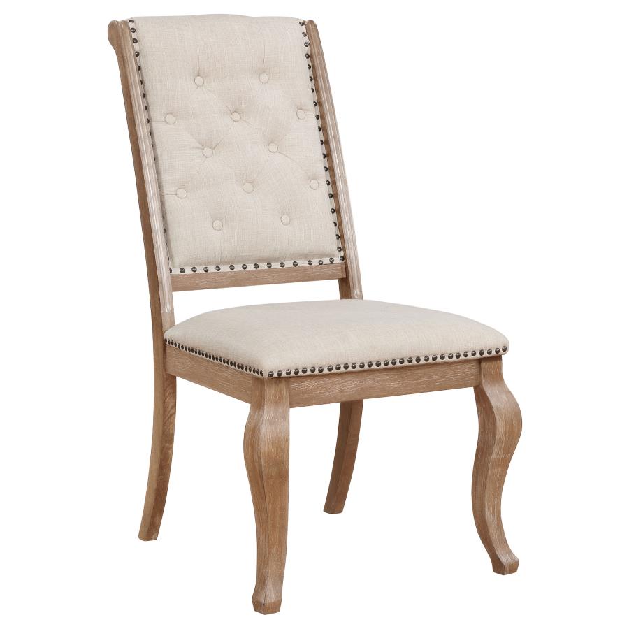 Brockway Cove Tufted Side Chairs Cream and Barley Brown (Set of 2)