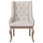 Brockway Cove Tufted Arm Chairs Cream and Barley Brown (Set of 2)