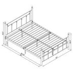 422740Q Canon Metal Slatted Headboard Platform Bed