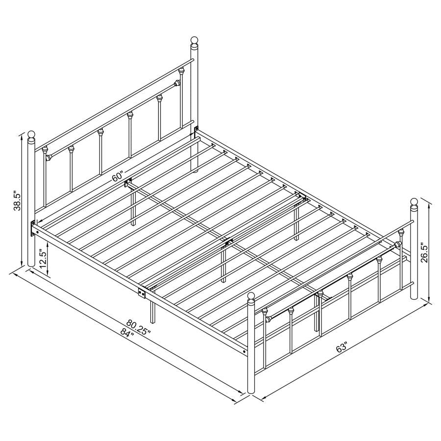 422740Q Canon Metal Slatted Headboard Platform Bed