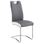Brooklyn Upholstered Side Chairs with S-frame (Set of 4) Grey and White