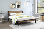 302144Q Ricky Queen Platform Bed Light Oak and Black