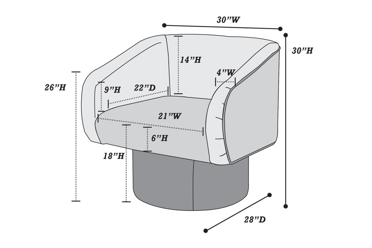 Adrian Swivel Chair - Grey