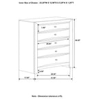 Briana Rectangular 5-drawer Chest Black