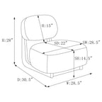 903097 Duffie Upholstered Armless Accent Chair Camel