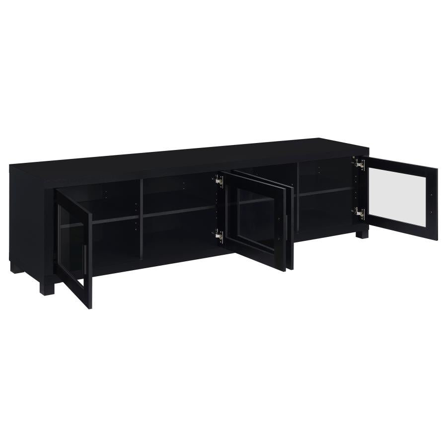 736303Jupiter 4-door 79 TV Stand Media Console- Black