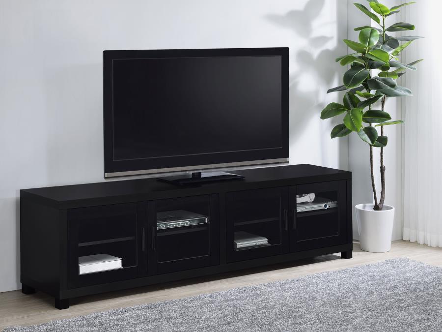 736303Jupiter 4-door 79 TV Stand Media Console- Black
