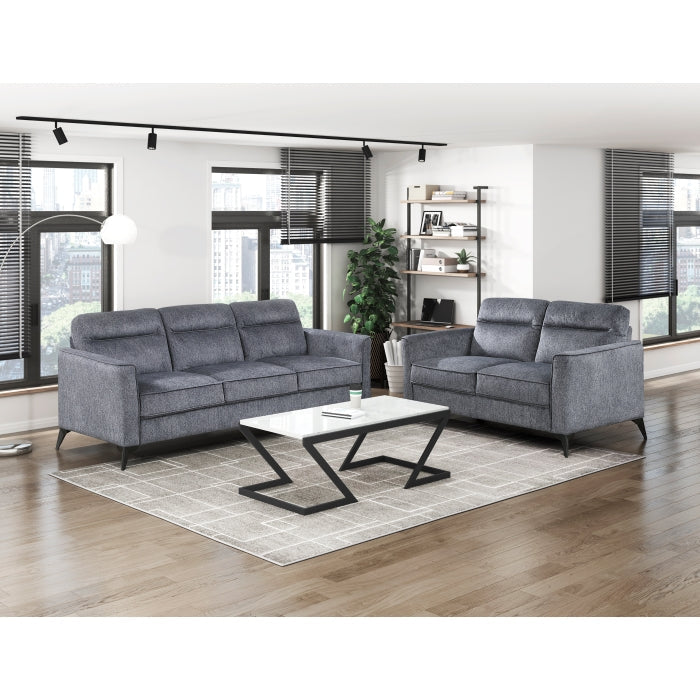 9733DGY-3 Tellot Sofa - Dark Grey