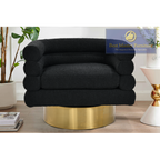 637 Swivel Boucle Chair- Black