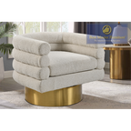 637 Swivel Boucle Chair - Cream