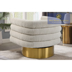 637 Swivel Boucle Chair - Cream