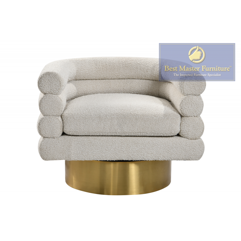 637 Swivel Boucle Chair - Cream