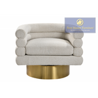 637 Swivel Boucle Chair - Cream