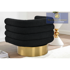 637 Swivel Boucle Chair- Black