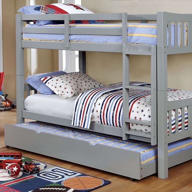 Cameron Twin/Twin Bunk Bed - Grey