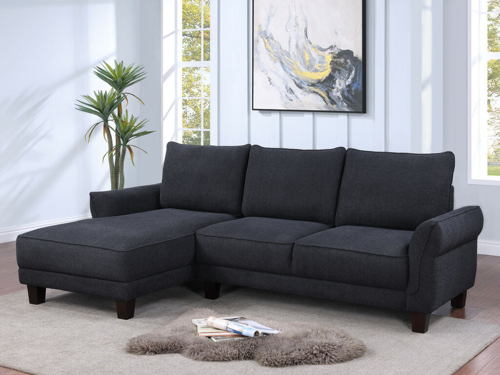 Bella 96 Boucle Sectional Sofa with Left-Facing Chaise