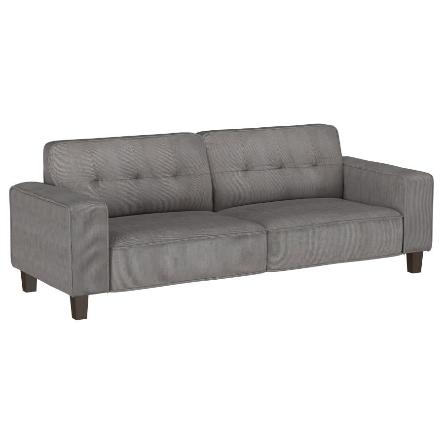 509641 Deerhurst Upholstered Tufted Track Arm Sofa Charcoal