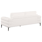 508801 Jessel Chenille Upholstered Track Arm Sofa Ivory