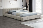 306121Q Trinity Upholstered Queen Platform Bed Light Taupe