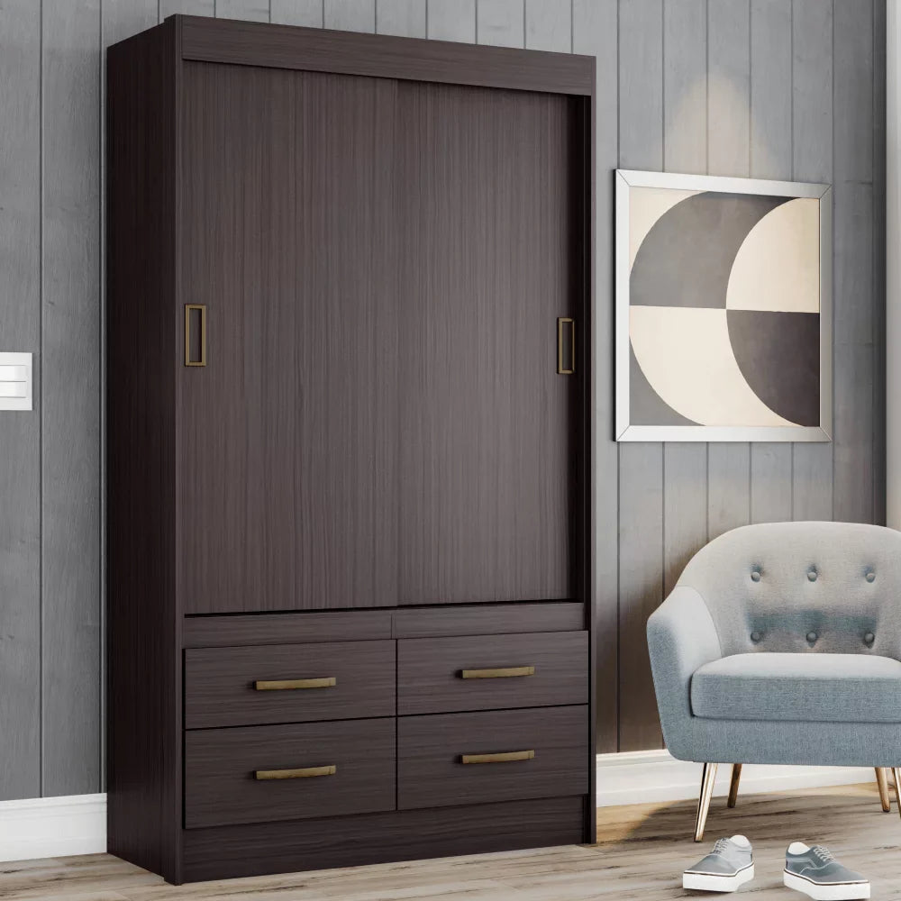 Amalfi Large Wardrobe Closet with Sliding Doors