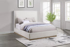 302053Q Knox Upholstered Queen Platform Bed Cream