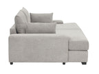 1158-Jaylee Light Gray Fabric 88 Wide Oversized Double Chaise Sleeper Sofa