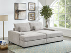 1158-Jaylee Light Gray Fabric 88 Wide Oversized Double Chaise Sleeper Sofa