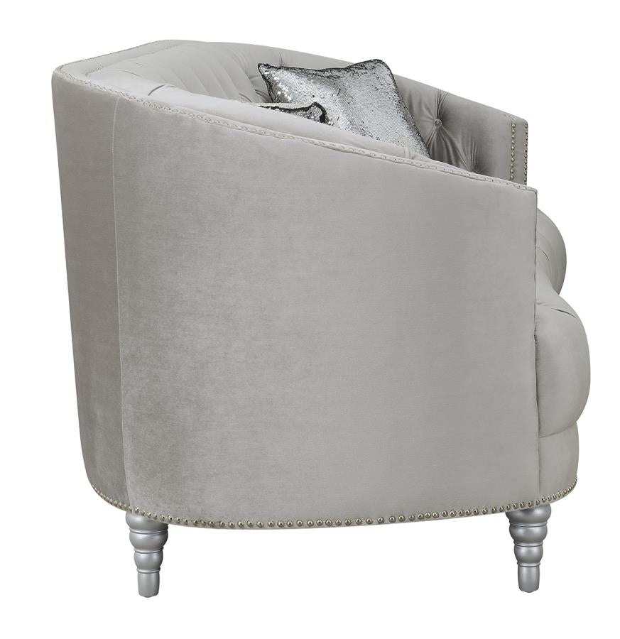 Avonlea Sloped Arm Tufted Sofa Grey