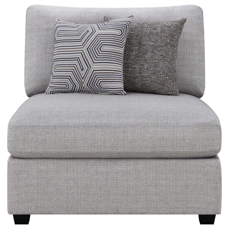 Cambria Upholstered Armless Chair Grey