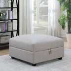 Cambria Square Storage Ottoman Grey