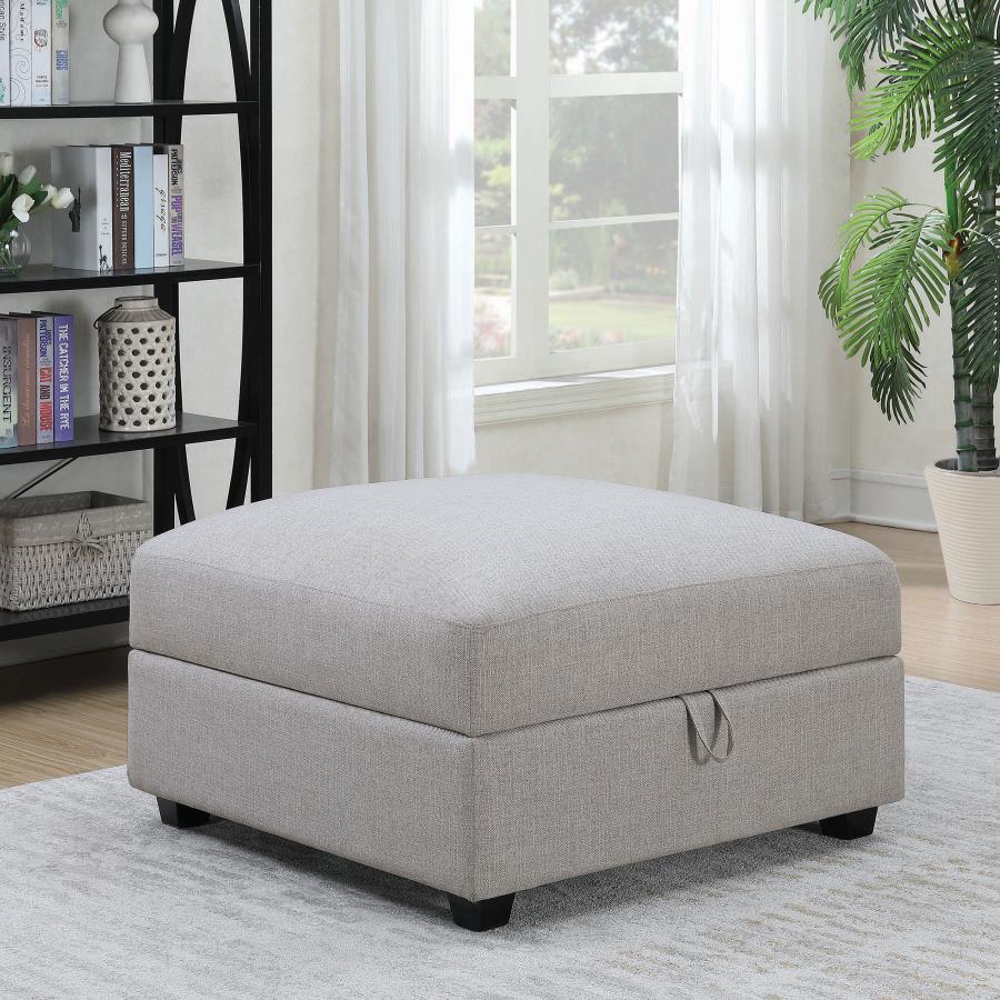 Cambria Square Storage Ottoman Grey