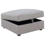 Cambria Square Storage Ottoman Grey