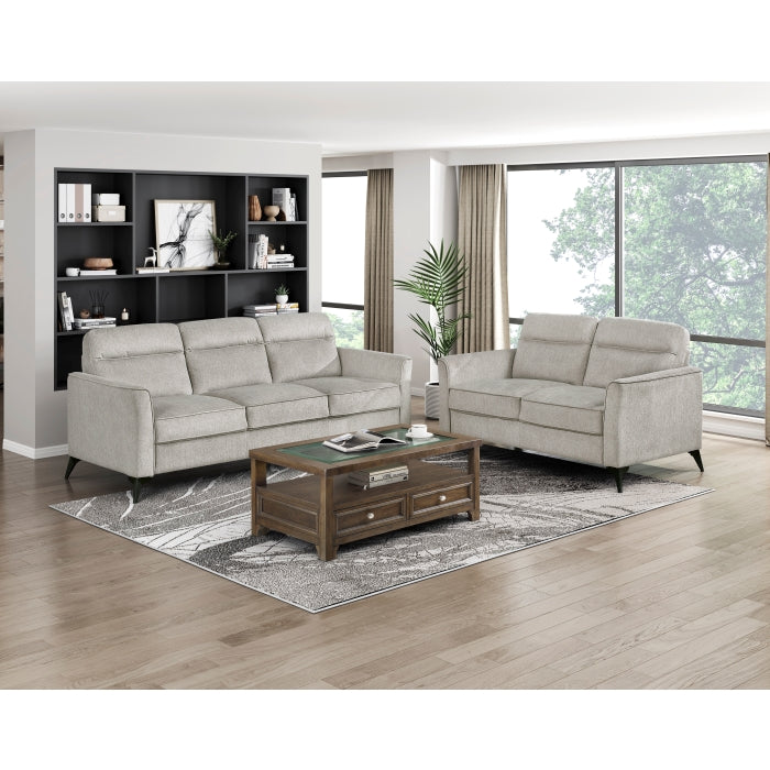 9733TAN*2  Tellot 2pc  Sofa &  Loveseat Set in Tan
