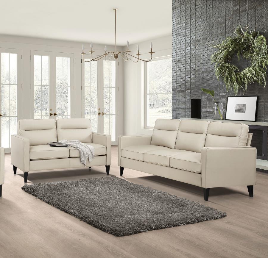 509651-S2 Jonah 2-piece Track Arm Sofa Set Ivory