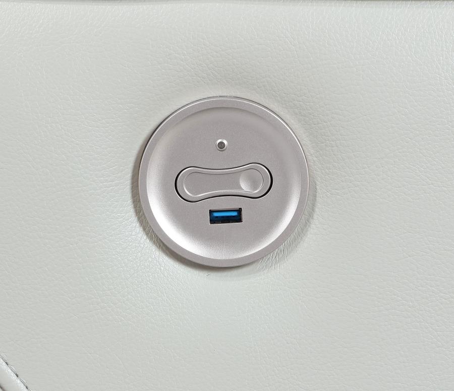 610261P Greenfield Upholstered Power Reclining Sofa Ivory