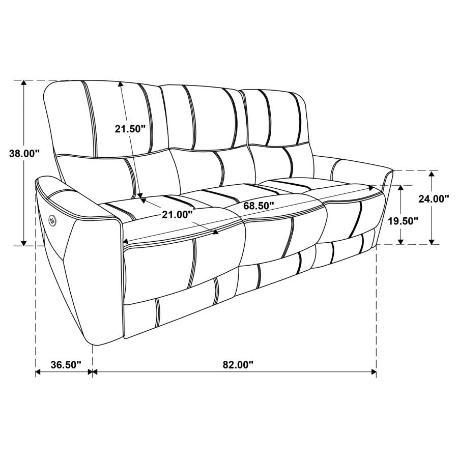 610261P Greenfield Upholstered Power Reclining Sofa Ivory