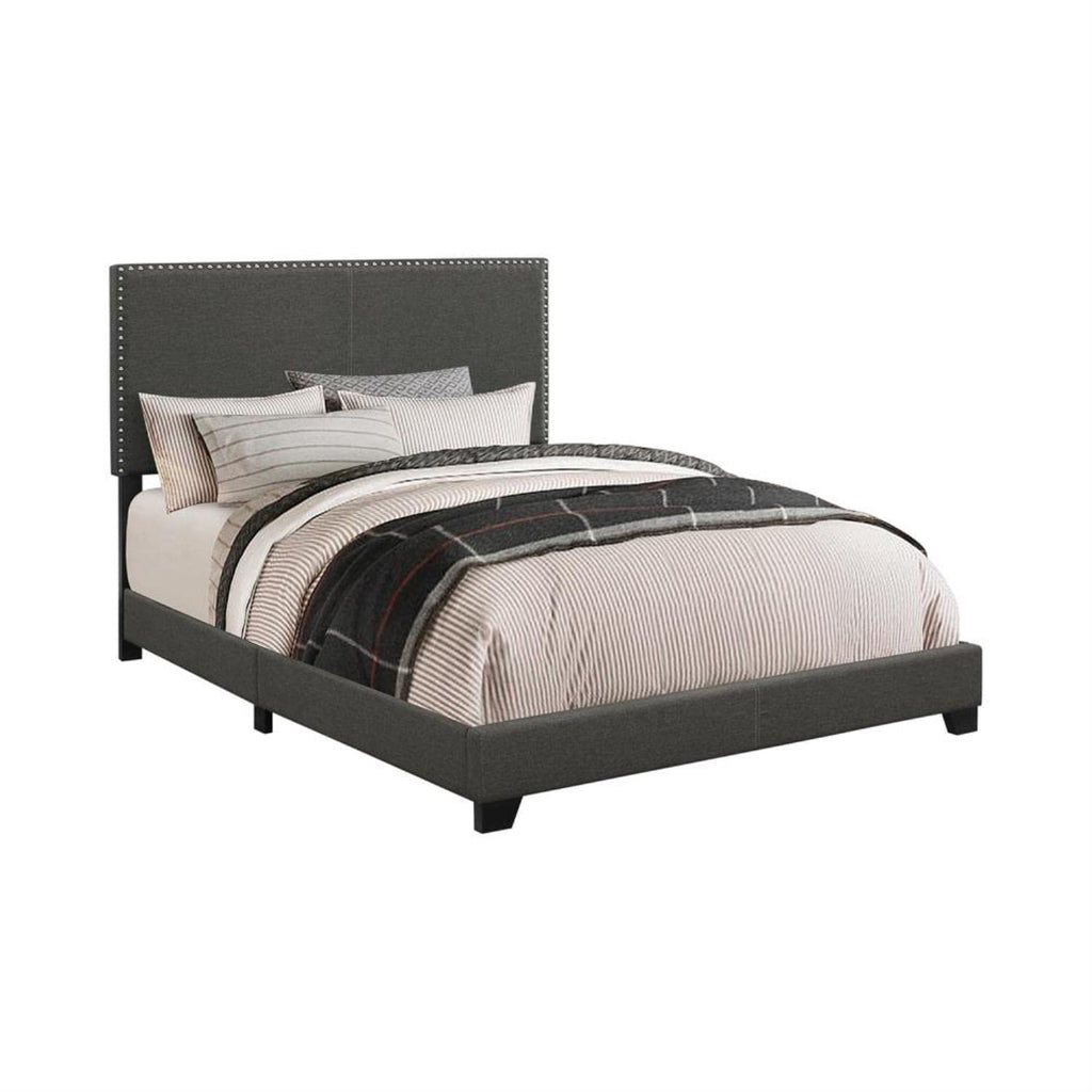 Boyd Nailhead Bedframe - Charcoal