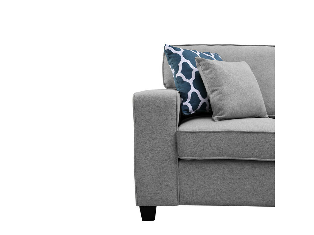 1352-Casanova 124W Linen 7Pc Modular L-Shape Sectional Sofa with Ottoman