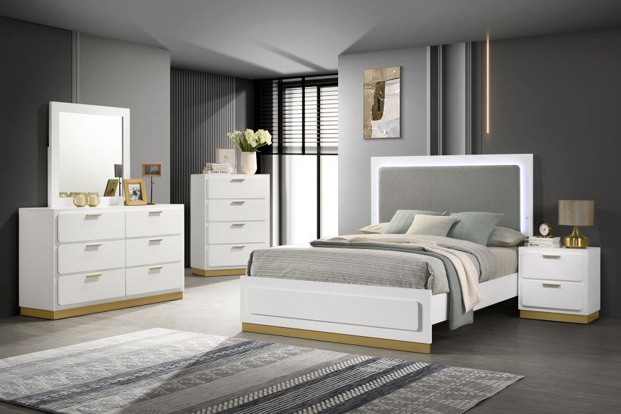 224771Q Caraway Modern Queen Bedroom Set with touch LED