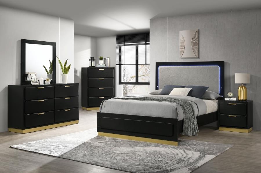 224781Q Caraway Queen Modern Bedroom Set - Black