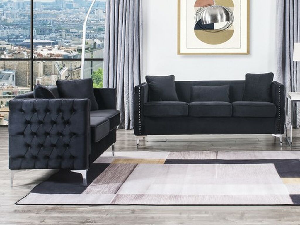 Bayberry 2-Pc Sofa & Loveseat - Black