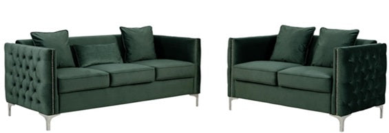 Bayberry 2-Pc Sofa & Loveseat - Green