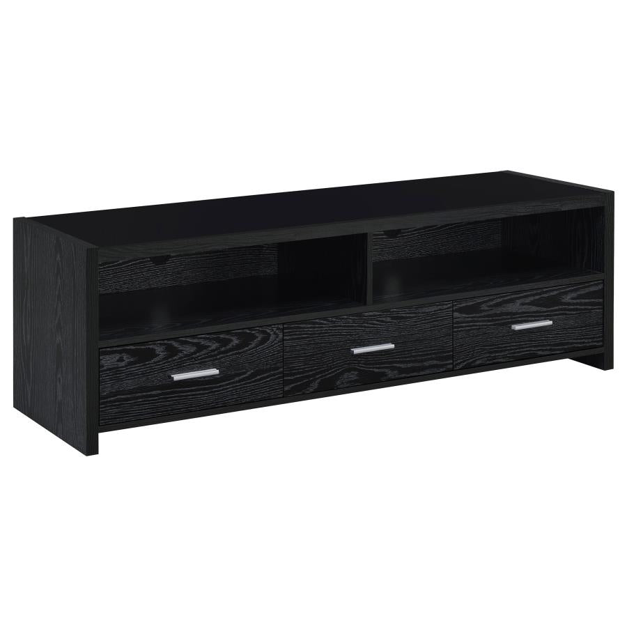 Alton 62 3-drawer TV Console Black Oak