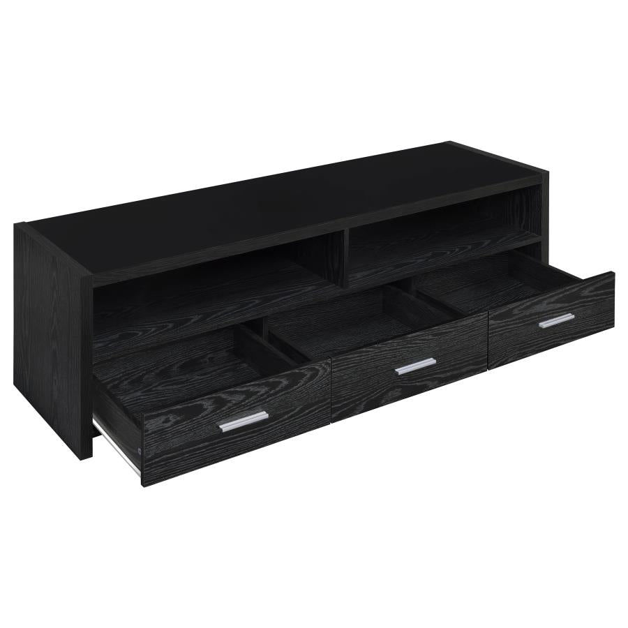 Alton 62 3-drawer TV Console Black Oak