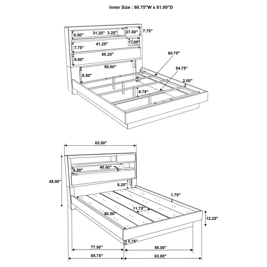 224981Q-S4 Fenwick 4-piece Queen Platform Bedroom Set Grey Oak