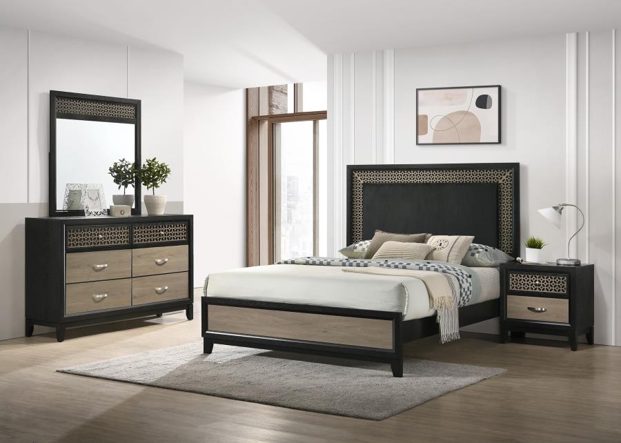 223041Q Valencia 4-piece Bedroom Set Light Brown and Black