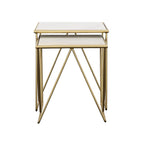 Bette 2-piece Nesting Table Set White and Gold