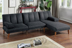 Brendan Fabric Sleeper Sectional - Charcoal