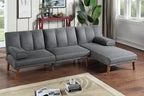Brendan Fabric Sleeper Sectional - Blue Grey