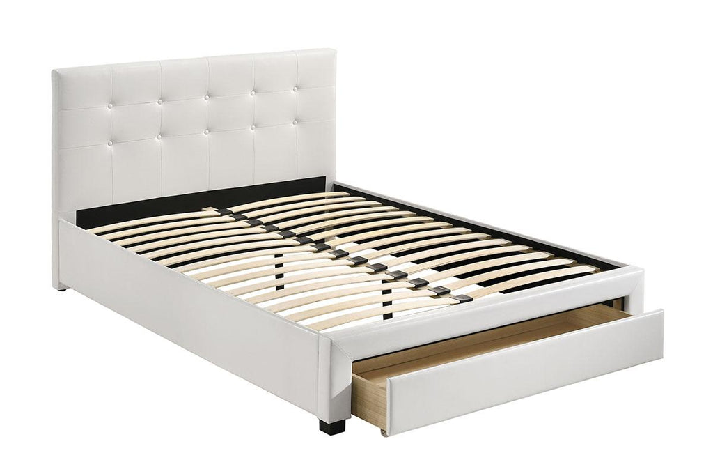 Beckett Upholstered Platform Storage Bed - White